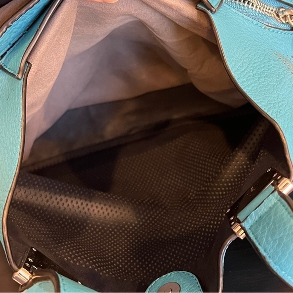 Vince Camuto Beatt blue Moon perforated leather satchel bag with strap EUC - Picture 6 of 16